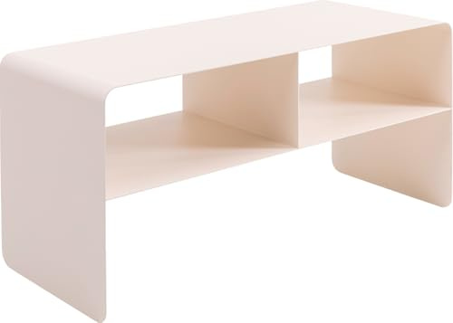 Kare Design lowboard Lounge M, cream, 90x37x44 cm, TV cabinet, sideboard, minimalist design, 2 compartments, steel, industrial, modern, living room