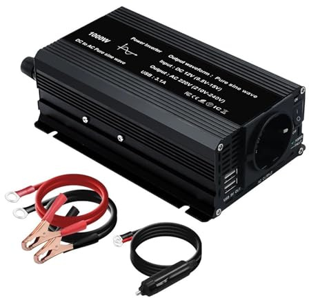 Convertitore Corrente Convertitore Trasformatore Voltmetro LED Da 12 V CC A 220 V AC Con Presa UE Onda Sinusoidale Pura 1000 W/1500 W/2200 W/2600 W/3000 W(12V 60Hz,1000W)