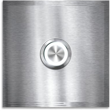 Metzler® sonnette inox LED étanche IP67 avec bouton poussoir et plaque 60x60 mm Sans gravure montage encastré ou saillie design compact durable 6–24V façade 10 ans pièces
