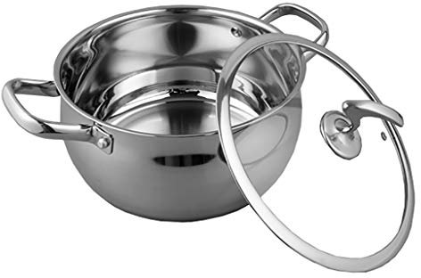 Ollas Rectas, Stock Pot, Olla De Cocina Multifunción, Olla De Sopa Engrosada De 18-10 Acero Inoxidable (20 Cm), Para Cocina De Gas/Cocina De Inducción