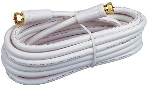 3.6 m / 12' RG6 Indoor and Outdoor Coaxial Cable - with Connector, White