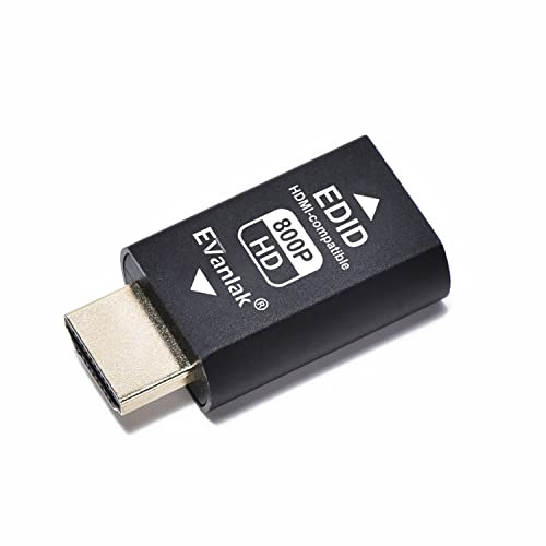 EVanlak HDMI Dummy Plug Headless Ghost Display Emulator Premium Aluminium PC (passend für Headless-1280x 800 Neu 3RD@60Hz) 1 Stück