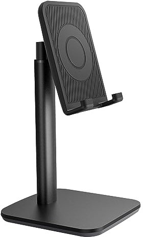 Phone/Tablet Stand,Height Adjustable&Angle Tiltable Stand Holder,Klearlook Portable Universal Desktop Cellphone Dock Support Cradle Fit for Smartphones&Tablets Up to 9.7 Inches - Black