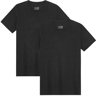 DANISH ENDURANCE Herren T-Shirt, Bio-Baumwolle, Rundhals, 2er & 4er Pack | T-Shirt aus Bio-Baumwolle und Modal, Weich, Atmungsaktiv & Feuchtigkeitsableitend, für Alltag, Gym & Reisen