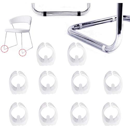 Zaky 10 Stück Plastic Chair Fußbodengleiter Schlauchkappen für Freischwinger Stuhlgleiter Bodenschongleiter Silencer Möbelgleiter Klemmschalengleiter Weiß（25mm）