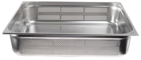 Allpax GN Behälter 2/1 Edelstahl mit Lochung - Höhe 150 mm - ideal zum Abtropfen von Lebensmitteln geeignet