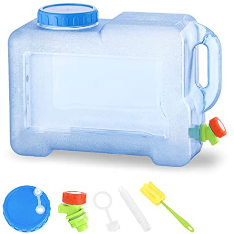 Amazing Tour Plastic Water Container with Tap, 12L Portable Outdoor Camping Water Storage Carrier Jug Water Tank for Camping, Fishing, Hiking, Self-Driving Tour, Emergency Drinking Storage Kettle