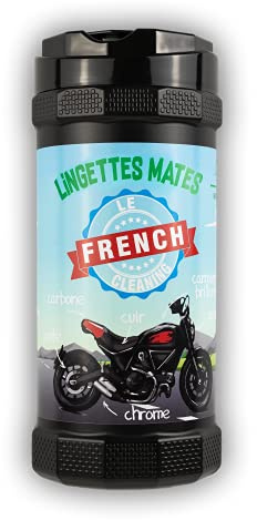 Le French Cleaning - Pot de lingettes Moto - Dépose Un Film Protecteur Naturel (80 lingettes Mates)