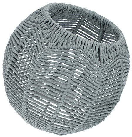 TOPBATHY 1pc Retro Woven Style Pendant Light Shade Vintage Rattan Chandelier Cover for Restaurant Hotel and Home Small Gray Bamboo Design Lampshade