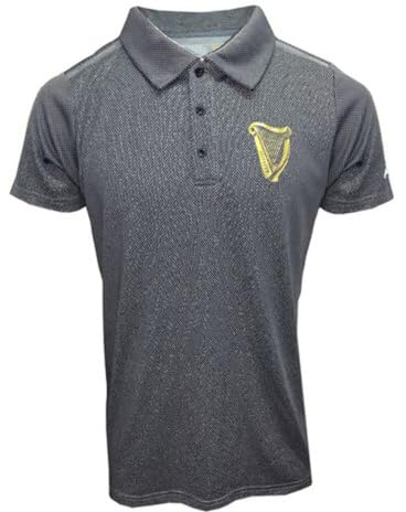 Guinness Harp Tape Performance Polo pour Homme Noir, Noir/Gris, XL