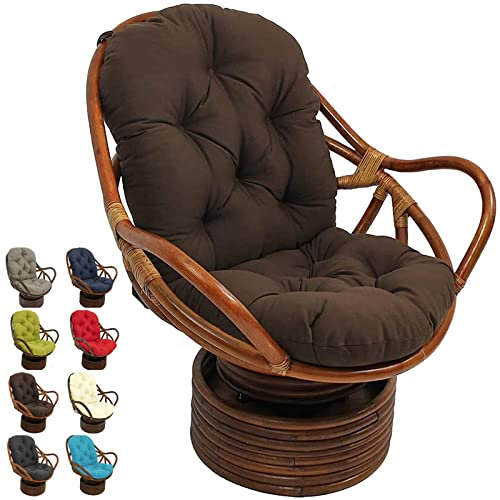 UCCE Solides drehbares Schaukelstuhl-Kissen, Schaukel-Hängematte, Schaukelstuhl-Kissen, großes Bodenkissen, einfarbig, für drinnen und draußen (braun)