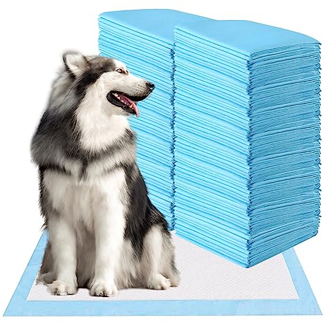 GOPLUS Lot de 150 Alaise pour Chien 75 x 75 CM, Alese Chien avec Structure 5 Couches, Séchage Rapide, Anti-Fuite et Résistante, Tapis Educateur Chiot Absorbant Impermeable, Intérieur et Extérieur