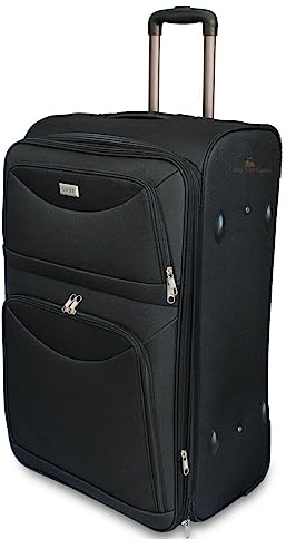 Valigia ORMI bagaglio a mano da cabina piccola M 55x35x20 media L 64x41x27 grande XL 72x46x30 espandibile resistente con 2 ruote (L(61x41x27), Nero)