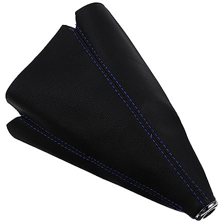 Supvox Schaltmanschette Pu Leder Universell Für Manuellen Schaltknauf Mit Blauer Naht Schutzabdeckung Gegen Kratzer Und Schmutz Auto Innenraum Zubehör