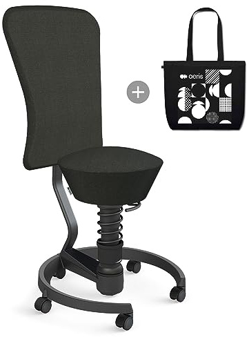 aeris Swopper – Hocker mit Lehne – Bürohocker höhenverstellbar – Schreibtischstuhl gegen Rückenschmerzen – Ergonomischer Bürostuhl und Sitztrainer, Feder Low