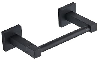 Toilet Paper Holder, Matte Black Double Post Pivoting Square Tissue Holders Roll Holder Hangers Toilet Paper Stand Stainless Steel Modern Wall Mounted