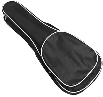 Musiin 23-Zoll-Ukuleletasche, Ukulelentasche mit weißem Rand und verstellbarem Schultergurt, Fronttasche, Tragegriff, gepolsterte Aufbewahrungstasche für Reisen, Training und Auftritt | Vordere Aufbewahrungstasche, Tragegriff, gepolsterte Aufbewahrungstasche für Reisen, Übung und Leistung