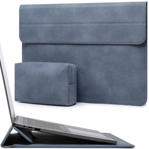 HYZUO 15 Zoll Laptoptasche Hülle mit Ständer für MacBook, Haze Blau | für MacBook Air 15 M5 A3448 M4 A3241 M3 A3114 M2 2026-2023,15 Surface Laptop 7/6/5/4/3,MacBook Pro 15 A1990 A1707 2019-2016