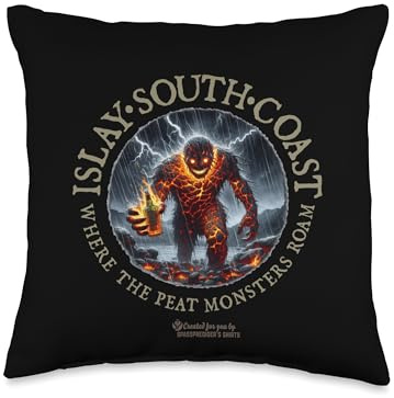 Whisky Islay South Coast Where Peat Monsters Roam Whisky Throw Pillow