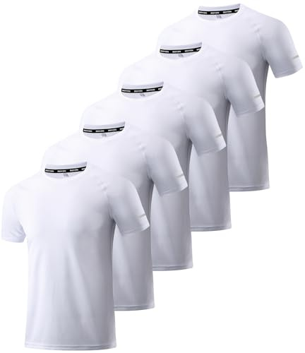 Boyzn 1, 3, 5 or 7er Pack Sport Tshirts Herren Kurzarm T-Shirts Funktionsshirt Laufshirt Schnelltrocknend Atmungsaktive Sport Shirt Sommer Fitnessshirt Trainingsshirt für Running Workout Bodybuilding