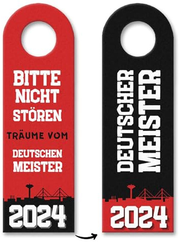 Leverkusen Türhänger mit Spruch Bitte nicht stören - Deutscher Meister 2024 Für Leverkusen-Fans Fußball Meisterschaft Deutscher Meister Meisterschale Liga