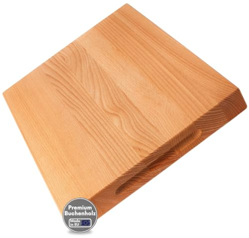 Hackbrett Schneidebrett Made in EU aus Buche 40x30x4 cm Holzbrett Küchenbrett Schneidbett nachhaltig robust Sevierbrett Fleischbrett Brotbett