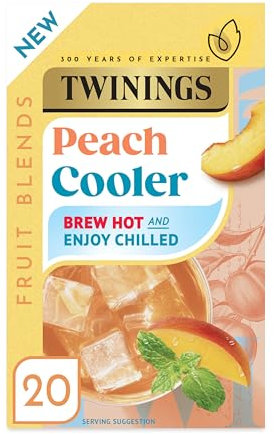 Twinings Peach and Vanilla Herbal Infusion. 20 tea bags. Sweet, Velvety, Indulgent Caffeine Free