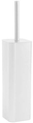 Gedy Jack Escobillero baño WC, Acero Inoxidable, Blanco Mate, Taza Interna Extraible, 9 x 9 x 39 cm