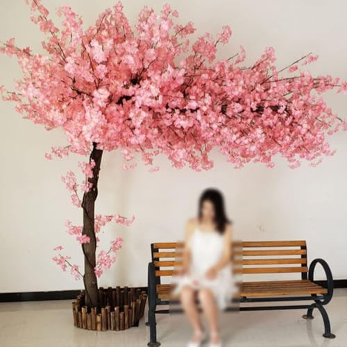 Japón Árboles Artificiales De Flor De Cerezo, árbol Rosa Claro, para Interiores y Exteriores, hogar, Oficina, Fiesta, Boda,1.5x1m/4.9x3.2ft