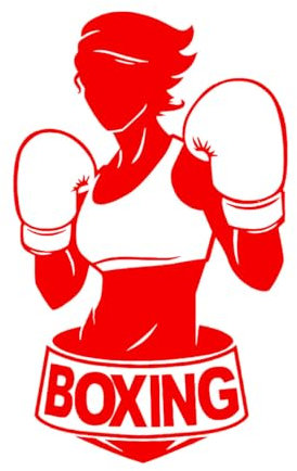 Woman Boxing Wall Stickers Kick Boxer Play Glove Free Combat Posters Vinyl Bedroom Decor Pugilism Car Decals Mural-S-42x69cm