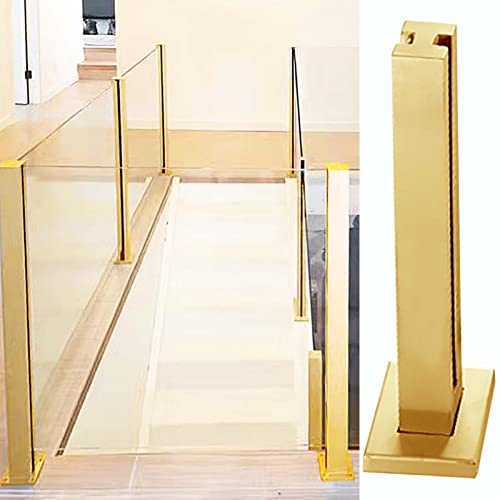 Poste de barandilla de cristal de acero inoxidable dorado para valla/escalera de villas, 95 cm de alto