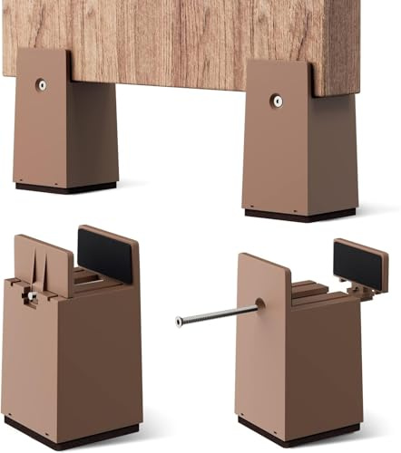 BX Betterhöhungen, 10,2 cm, verstellbare Schreibtischerhöhung mit Schraubklemme, 4 Stück, robuste Stuhlerhöhungen, passend für Möbelerhöhungen, Stuhlbeinverlängerungen für Sofatisch, unterstützt 9 kg,