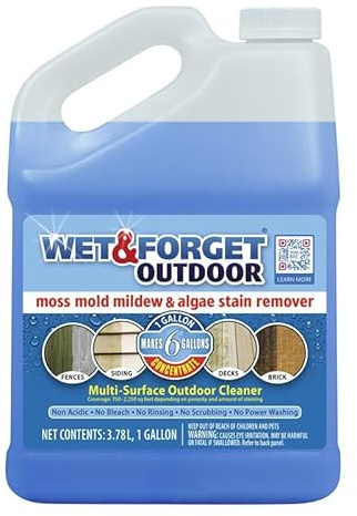 Wet & Forget Moss, Mold, Mildew, & Algae Stain Remover Multi-Surface Outdoor Cleaner Concentrate, Original, 128 Fluid Ounces