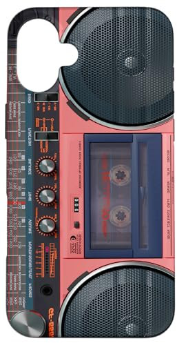 Hülle für iPhone 16 Plus Boombox Throwback Retro Musik 80er & 90er Koralle Ghettoblaster