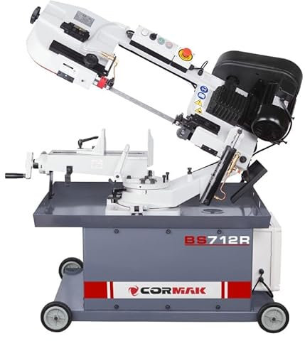 CORMAK Metallbandsäge BS712R + 2 zusätzliche Bandsägeblätter Metallsäge 65 m/min