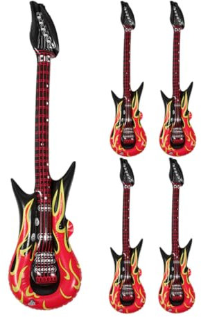 SUPVOX 5pezzi Chitarra Gonfiabile Strumento Musicale Giocattolo Per Ragazzo Decorazioni Per Feste Compleanno e Eventi Realizzato in Pvc Leggero e Sicuro