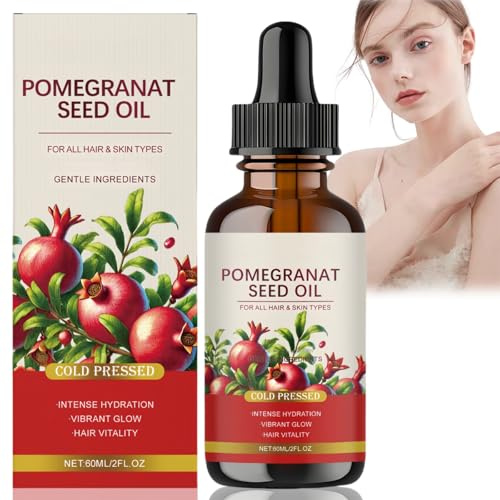 60ml Pomeg/ranate Seed Oil for Hair & Body,Pomeg/ranate Oil Deep Hydrating,Firming Body Oil for Woman,Organic Moisturizing Seed Essence,Improves Facial and Body Skin Elasticity,Natural Ingredients