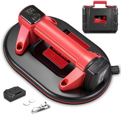 ONEVAN Elevador de Succión con Batería 300KG 4000mAh Tipo-C | Pantalla LED de doble capa, Batería de larga duración, Carga rápida, Para vidrio, azulejos y transporte de materiales