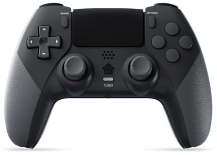 LATEC Controller für PS4, Wireless Controller für PS-4/PS-4 Pro/PS-4 Slim, Bluetooth Remote Gamepad Joystick mit 2 Programmierbaren Tasten, Doppelter Vibration, Turbo, 6-Achsen, Audio-Buchse, Touchpad