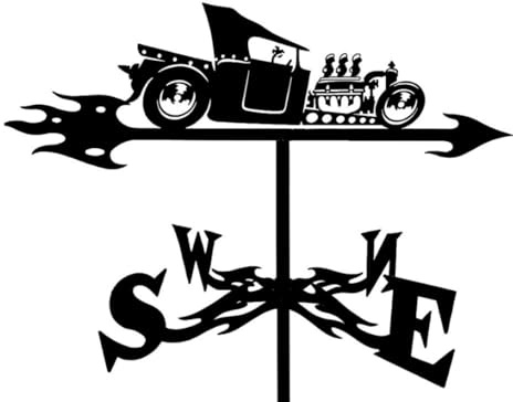 Girouette en métal pour Tracteur, Silhouette de Bus Classique, indicateur de Direction du Vent pour Montage sur Toit (B)