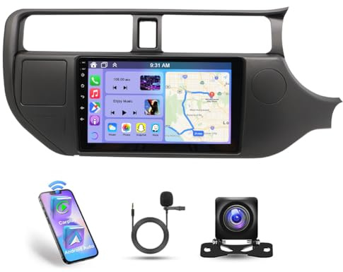2G+32G Android Car Stereo for Kia Rio K3 2012-2016 RHD with Wireless Carplay Android Auto, 9 Inch Touchscreen 2 Din Car Radio Receiver Head Unit Support Bluetooth GPS FM BT EQ SWC Backup Camera Mic