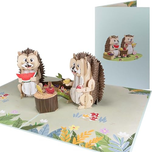Sweetpopup® 3D Pop-Up Karte Igel im Wald – Lustige Glückwunschkarte für Geburtstag, Jubiläum & Gratulation – Ideal als Einladung zum Essen – Geschenk für Freunde, Familie & Lieblingsmenschen – 112
