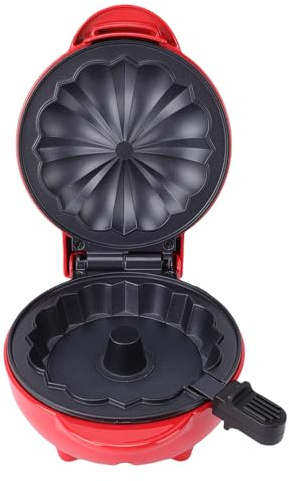 Asixxsix Mini Cake Maker, 550W Design a Forma di Torta Waffle Iron Piastra Antiaderente Doppio Lato Riscaldamento Rapido Macchina per Pancake per Colazione Snack Dessert (Spina europea 220 V)