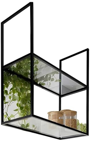 SXBHDM 2-Tier Ceiling Hanging Acrylic Plant Shelves, Flower Pot Stand, Kitchen Utensils Organizer Wall Mounted Decorations Display Storage Shelves for Balcony Bar(120x30x80cm)