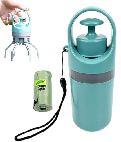 Pala para excrementos de perro, dispensador de bolsas, recogeexcrementos | para jardín y patio, práctico compañero para pasear al perro, útil para viajar, accesorios higiénicos, soporte para el césped
