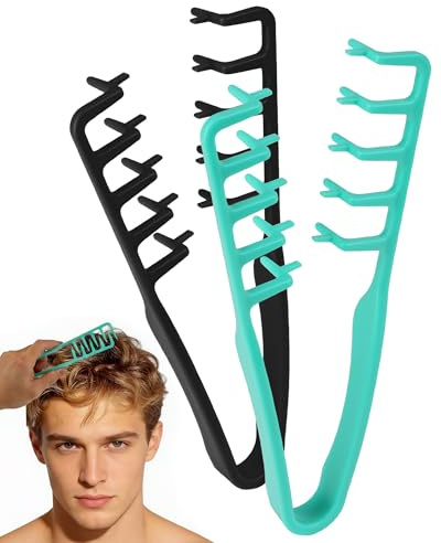 lulir Peigne Texture Homme, Brosse Cheveux Bouclés Grosse Dent Large, Outil Volumisant les Racines, Brosse à Cheveux Coiffante pour Frange et Cheveux Bouclés