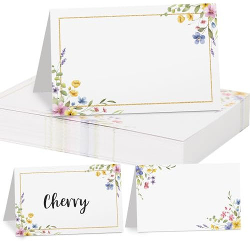 50pcs Flower Table Place Cards Wedding Name Place Cards for Table Setting