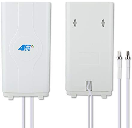 4G LTE TS9 CRC9 SMA 88DBi 800MHz to 2600MHz High Gain Panel Antenna, Dual Mimo Antenna with 2x2m Cable Wall/Desk Mount, WiFi Signal Booster Amplifier for WiFi Router/Modem/Hotspot(TS9)