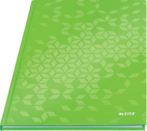 Leitz WOW Notebook A4 a quadretti, copertina rigida, 160 pagine, 80 fogli di carta certificata FSC (80 g/m²), rilegatura a filo, per ufficio, scuola o come diario, verde, 46261054