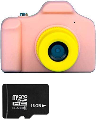 Silvergear Appareil Photo pour Enfant, avec Carte 16GB - Ecran à 2 Pouces - Coque en Silicone Résistant aux Chocs - Rose